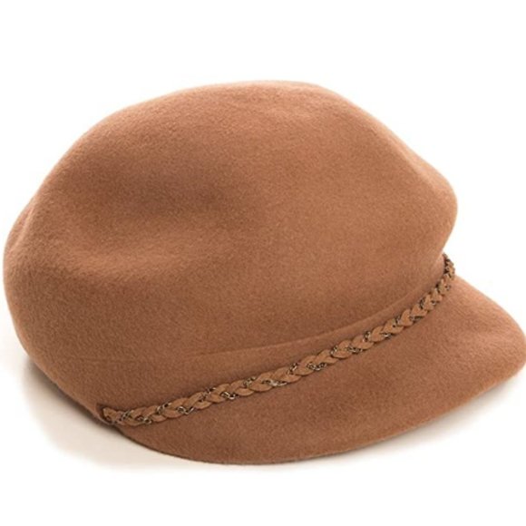 Women\'s Wool Newsboy Hat with Chain Trim main image 2